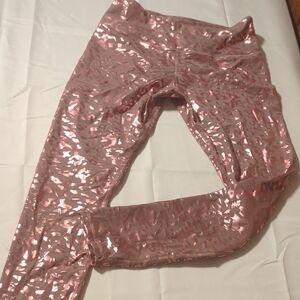 Shiny Pink Womens Leggings